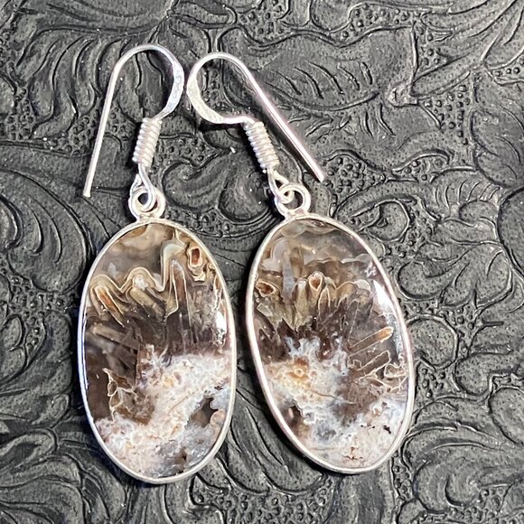 Natural Stick Agate Earrings Stone Crystal Jewelry - Picture 7 of 7